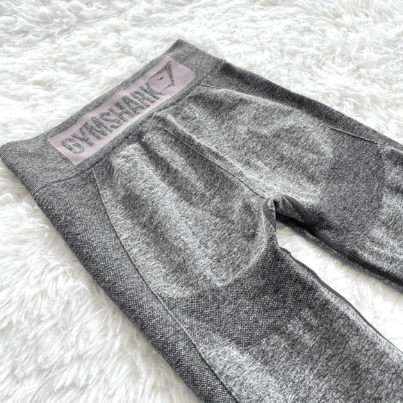 GymShark Heathered Gray Seamless Full Length Ankle Leggings Women's S/M - Picture 7 of 9